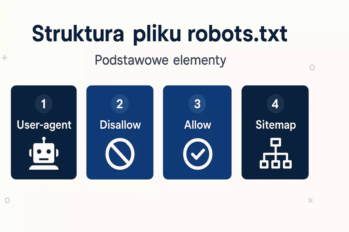 Struktura pliku robots.txt: User-agent, Disallow, Allow, Sitemap